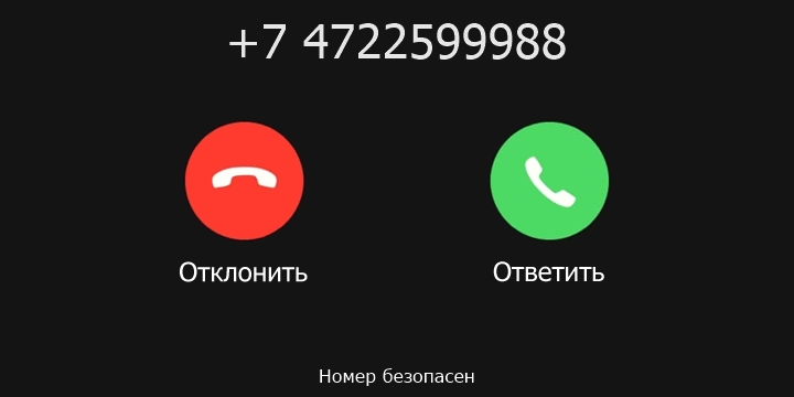 +7 4722599988 кто звонил? чей это номер?